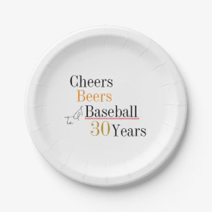 Cheers Beers en honkbal 30ste verjaardagsfeest Papieren Bordje