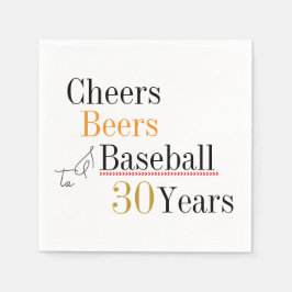 Cheers Beers en honkbal 30ste verjaardagsfeest Servet