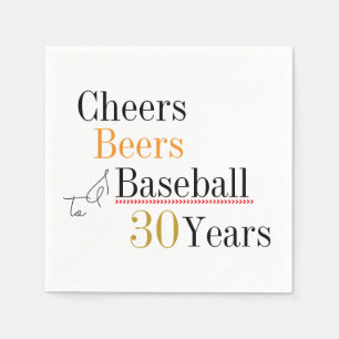 Cheers Beers en honkbal 30ste verjaardagsfeest Servet