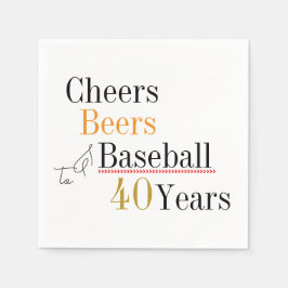 Cheers Beers en honkbal 40ste verjaardagsfeest Servet