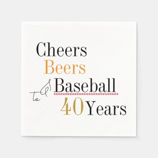Cheers Beers en honkbal 40ste verjaardagsfeest Servet (Voorkant)