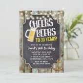 Cheers & Beers Gold Anchor  30e verjaardag Kaart (Staand voorkant)