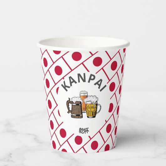 Cheers Beers JAPANSE VLAG Papieren Bekers (Achterkant)