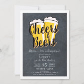 Cheers & Beers Krijtbord Verrassing Verjaardagsfee Kaart (Voorkant)