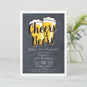 Cheers & Beers Krijtbord Verrassing Verjaardagsfee Kaart (Staand voorkant)