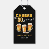Cheers & Beers Mannen Grappige 30ste Verjaardag Cadeaulabel (Voorkant)
