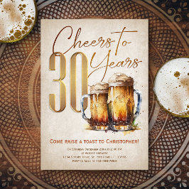 Cheers & Beers Mannen Grappige 30ste Verjaardag Kaart
