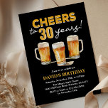 Cheers & Beers Mannen Grappige 30ste Verjaardag Kaart<br><div class="desc">Cheers & Beers Mannen Grappige 30ste Verjaardag Uitnodiging</div>