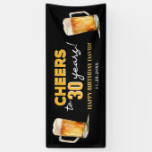 Cheers & Beers Mannen Grappige 30ste Verjaardag Spandoek (Verticaal)