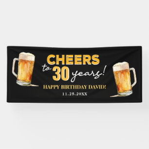 Cheers & Beers Mannen Grappige 30ste Verjaardag Spandoek