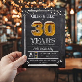 Cheers & Beers Men's 30th Birthday Invitation Kaart