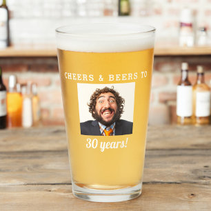 Cheers & Beers Milestone Verjaardag Foto Keepsake Glas