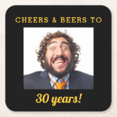 Cheers & Beers Milestone Verjaardag Foto Keepsake Kartonnen Onderzetters (Voorkant)