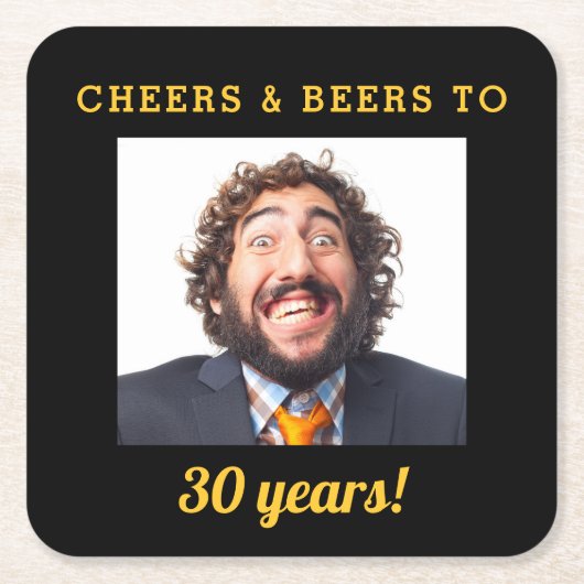 Cheers & Beers Milestone Verjaardag Foto Keepsake Kartonnen Onderzetters (Voorkant)