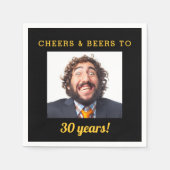 Cheers & Beers Milestone Verjaardag Foto Keepsake Servet (Voorkant)