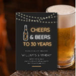 Cheers & Beers Neon Sign 30th Volwassene Verjaarda Kaart<br><div class="desc">Cheers & Beers Neon Sign 30e Volwassene Verjaardag Foto uitnodiging | Volwassen Verjaardag Uitnodigingen op een zwarte achtergrond met een aangepaste foto die u kunt vervangen door uw eigen. De tekst kan eenvoudig worden aangepast met uw gegevens voor het perfect gepersonaliseerde ontwerp. Bezoek Youtopia Official voor meer informatie en neem...</div>