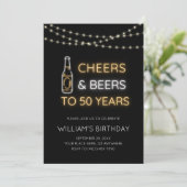 Cheers & Beers Neon Sign 50ste verjaardag voor vol Kaart (Staand voorkant)