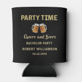 Cheers & Beers Party Time Lights voor vrijgezellen Blikjeskoeler (Achterkant)