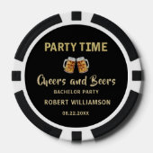 Cheers & Beers Party Time Lights voor vrijgezellen Poker Chips (Voorkant)