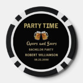 Cheers & Beers Party Time Lights voor vrijgezellen Poker Chips (Achterkant)
