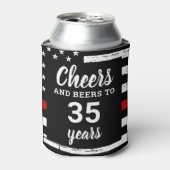 Cheers Beers Personalized Firefighter Retirement Blikjeskoeler (Blikje Voorkant)