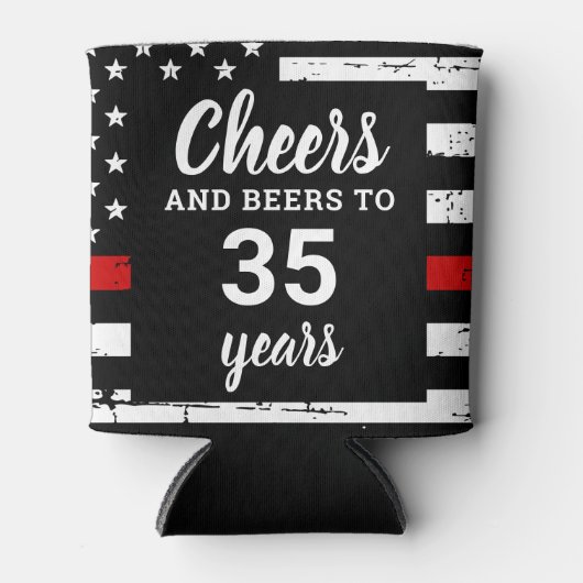 Cheers Beers Personalized Firefighter Retirement Blikjeskoeler (Voorkant)