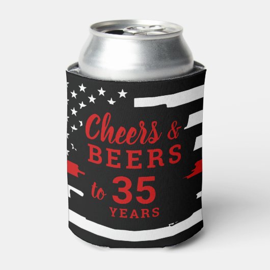 Cheers Beers Personalized Firefighter Retirement Blikjeskoeler (Blikje Voorkant)