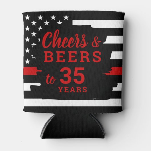 Cheers Beers Personalized Firefighter Retirement Blikjeskoeler (Voorkant)