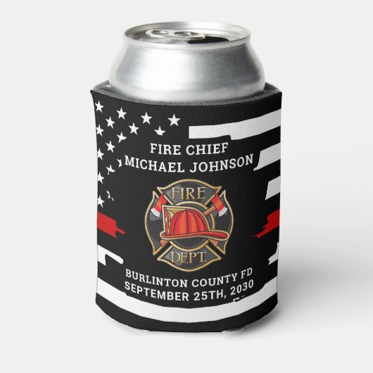 Cheers Beers Personalized Firefighter Retirement Blikjeskoeler (Blikje Achterkant)