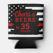 Cheers Beers Personalized Firefighter Retirement C Blikjeskoeler (Voorkant)