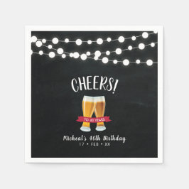 Cheers Beers | Rustic Adult 40th Birthday Party Servet