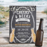 Cheers & Beers Rustic Chalkboard 30th Birthday Kaart<br><div class="desc">Cheers & Beers Rustic Chalkboard 30th Birthday Invitations.</div>