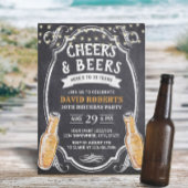 Cheers & Beers Rustic Chalkboard 30th Birthday Kaart