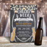 Cheers & Beers Rustic Chalkboard 40th Birthday Kaart<br><div class="desc">Cheers & Beers Rustic Chalkboard 40th Birthday Invitations.</div>