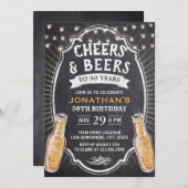 Cheers & Beers Rustic Chalkboard 50th Birthday Kaart (Voorkant / Achterkant)