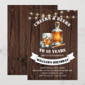 Cheers & Beers Rustiek 59e Country Verjaardagsfees Kaart (Voorkant / Achterkant)