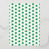 Cheers & Beers Shamrock St. Patrick's Day Party Folie Uitnodiging (Achterkant)