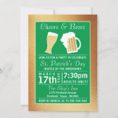 Cheers & Beers Shamrock St. Patrick's Day Party Kaart (Voorkant)