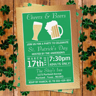 Cheers & Beers Shamrock St. Patrick's Day Party Kaart