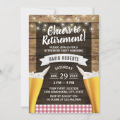 Cheers Beers String Lights Rustic Wood Retirement Kaart (Voorkant)
