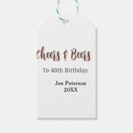 Cheers & beers to 40th birthday gray name year sin cadeaulabel