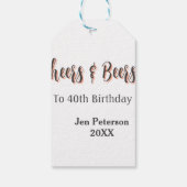 Cheers & beers to 40th birthday gray name year sin cadeaulabel (Achterkant)
