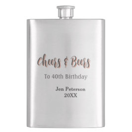 Cheers & beers to 40th birthday gray name year sin flacon