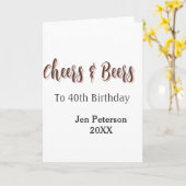 Cheers & beers to 40th birthday gray name year sin kaart (Gele Bloem)