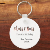 Cheers & beers to 40th birthday gray name year sin sleutelhanger (Voorkant)