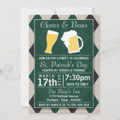 Cheers & Beers Trendy St. Patrick's Day Party Kaart (Voorkant)