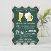 Cheers & Beers Trendy St. Patrick's Day Party Kaart (Staand voorkant)