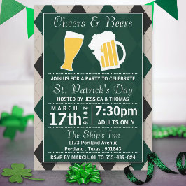 Cheers & Beers Trendy St. Patrick's Day Party Kaart