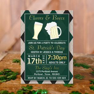 Cheers & Beers Trendy St. Patrick's Day Party Real Folie Uitnodiging