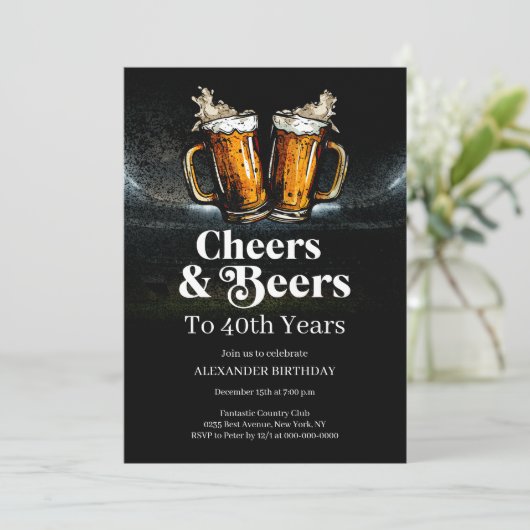 Cheers & Beers Verjaardag Kaart (Staand voorkant)